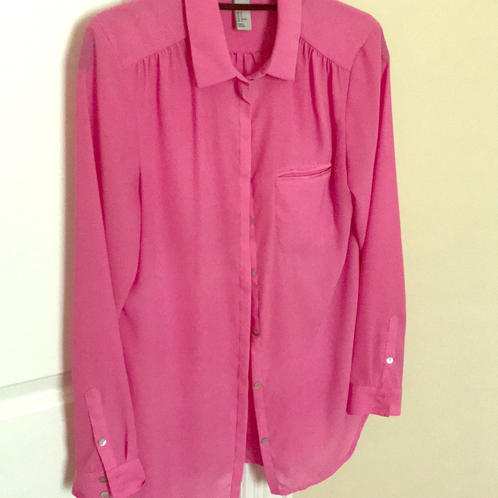 Super cute H&M hot pink buttoned down!